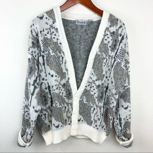 Vintage Grandpa Sweater Cardigan J.Todd Camo 80s